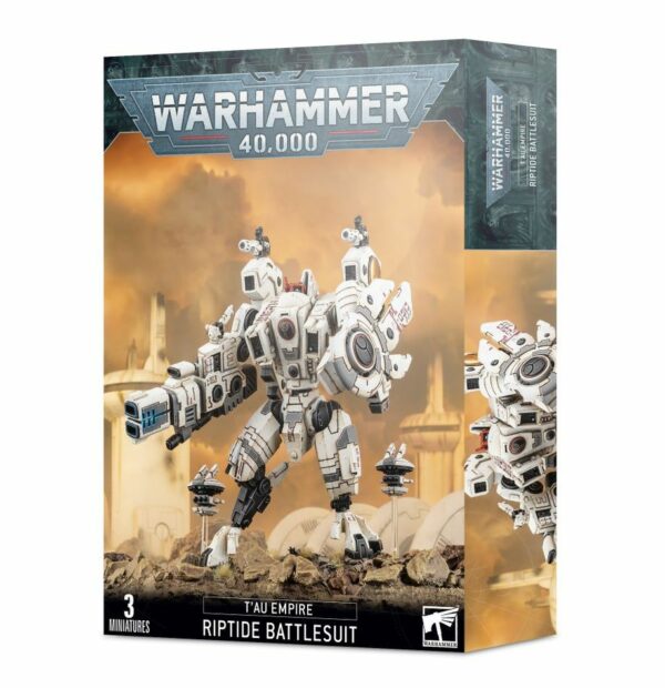 Découvrez la superbe nouveauté de Games Workshop avec la figurine de T'au XV104 Battlesuit Riptide, un atout precieux dans vos armées Empire T'au.