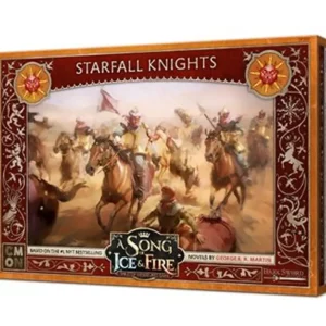 Maison Martell Starfall Knights est une nouvelle unité de cavalerie , leur blason représente une lance d'or transperçant un soleil rouge sur un fond orange,