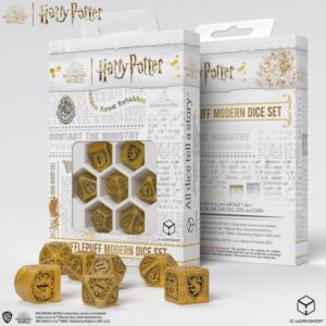 Ne loupez pas une occasion d'acquérir ce Set de Dés Modernes Harry Potter -Poufsouffle Jaune disponible en quantité très limitée 