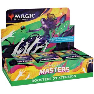 Découvrez magic avec le Display de 24 boosters Extension Commander Masters EN composé de cartes aux illustrations magnifiques.