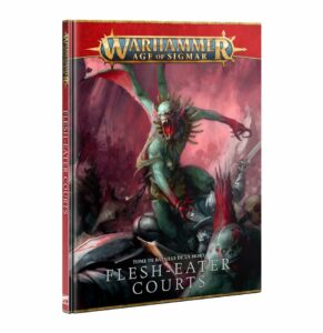 Flesh Eaters Courts : battletome et fait partie des superbes nouveautés de Games Workshop pour les armés Flesh Eaters.