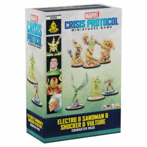 Retrouvez Electro/Sandman/Shocker/Vulture Pack , un nouveau pack d'affiliation pour votre jeu favori Marvel crisis Protocol le jeu de figurines,