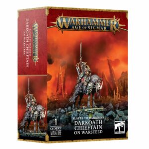 Decouvrez les nouvelles sorties de Games Workshop de cette semaine avec les Slaves to Darkness Darkoath Chieftain on Warsteed pour Age of Sigmar