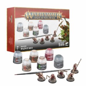 découvrez le AOS V4 : Skaven Paint Set un outil indispensable pour débuter dans la la nouvelle version d'Age of Sigmar Skaventide