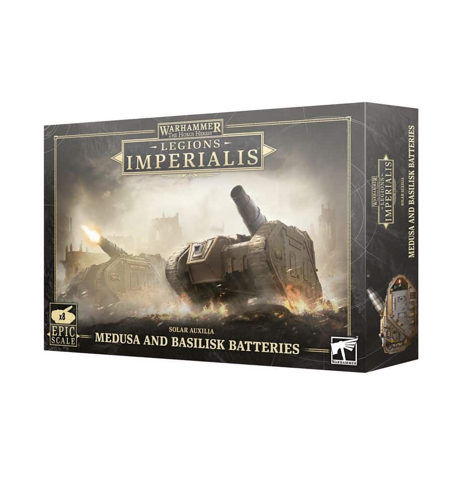 Medusa and Basilisk Batteries est la nouvelle unité pour les armées humaines des Solar Auxillia pour le jeu de figurines à l'echelle epic