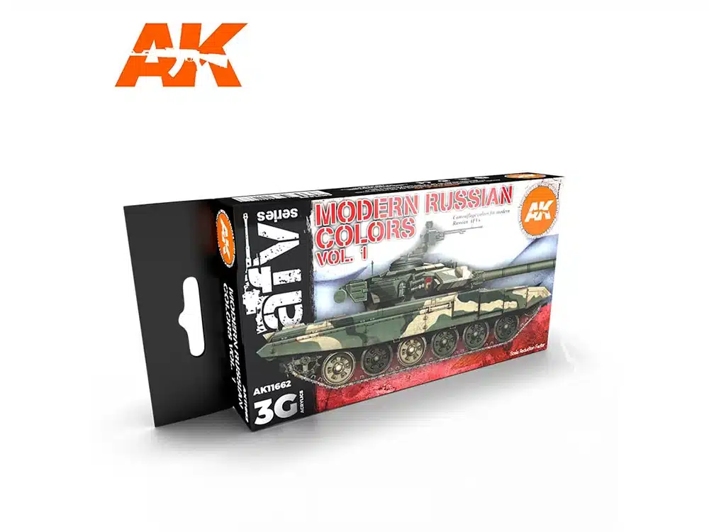 Nous avons choisi pour vous ce superbe AK Modern Russian Colours Set afin que vous puissiez découvrir la magnifique gamme de set AK 3G pour vos chars russes