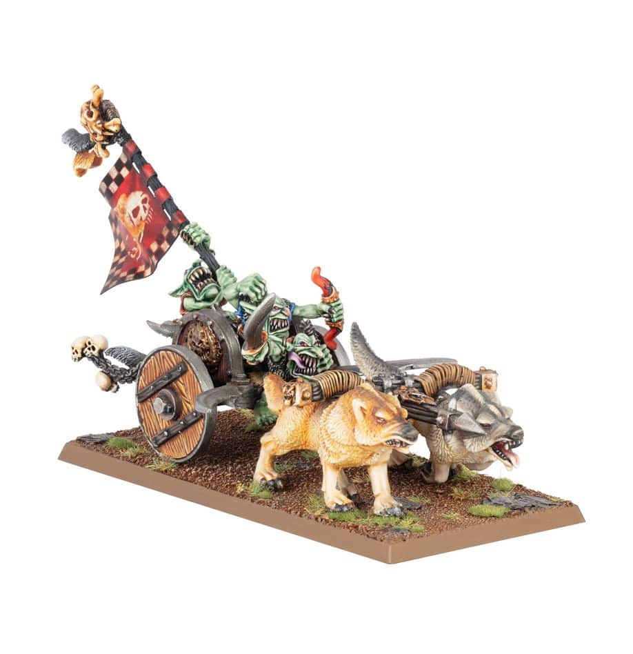 Découvrez les nouvelles sorties de Games Workshop avec la superbe boite d'OLD WORLD Orcs and Goblin : Goblin Wolf Chariot