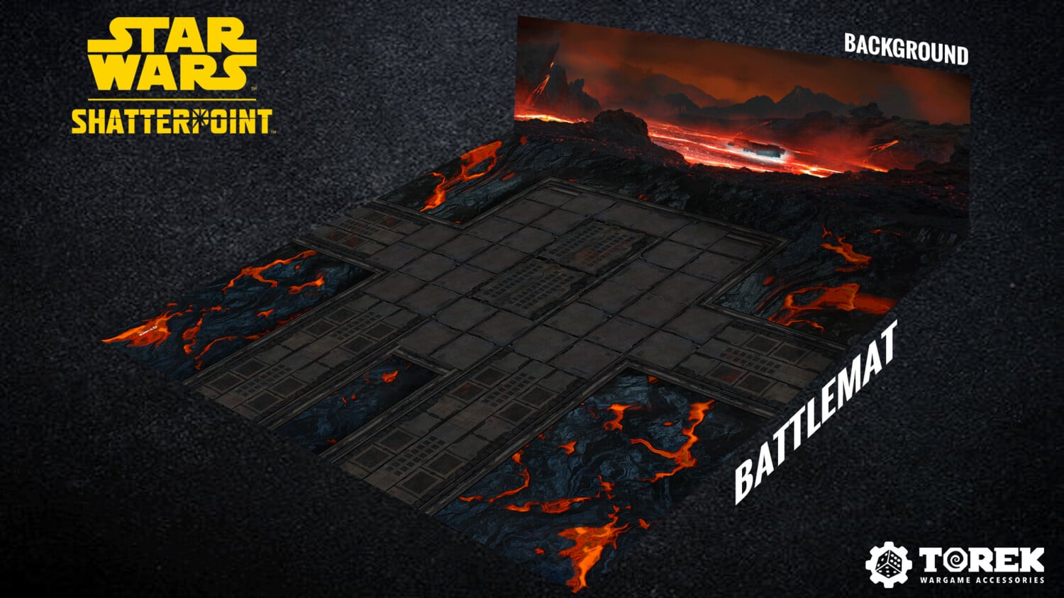 Shatterpoint Tapis Mustafar qui vous permettra une immersion facile et rapide dans vos parties de Star Wars Shatterpoint