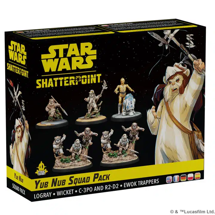 Découvrez Star Wars Shatterpoint Yub Nub Squad Pack une extension de personnages pour le nouveau jeu d'Atomic Mass Games