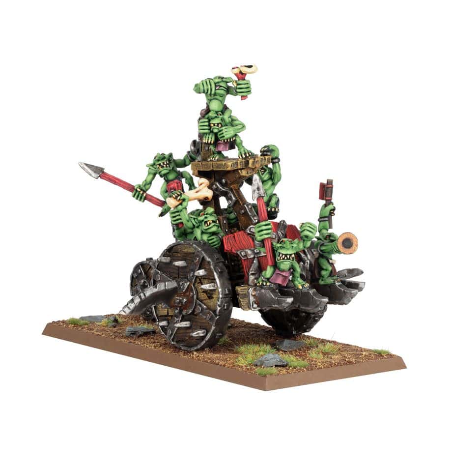 Découvrez les nouvelles sorties de Games Workshop avec la superbe boite d'OLD WORLD Orcs and Goblin : Snotling Pump Wagon