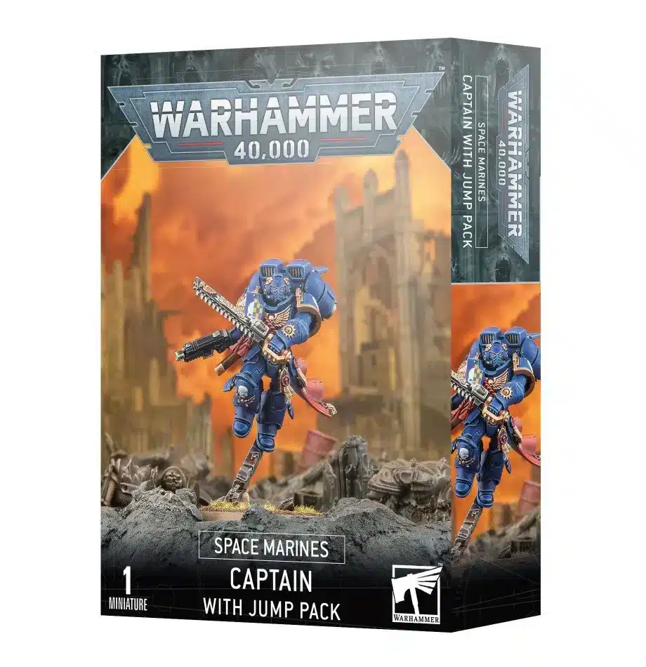 Découvrez les nouvelles références pour les Spaces Marines en V10 avec la superbe boite de Spaces Marines : Capitaine avec Réacteur Dorsal