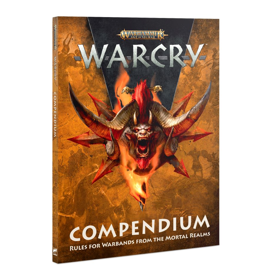 Compendium Warcry VF à couverture souple de 184 pages est plein à craquer de profils et d'aptitudes pour plus de 40 bandes existantes et venant des quatre Grandes Alliance