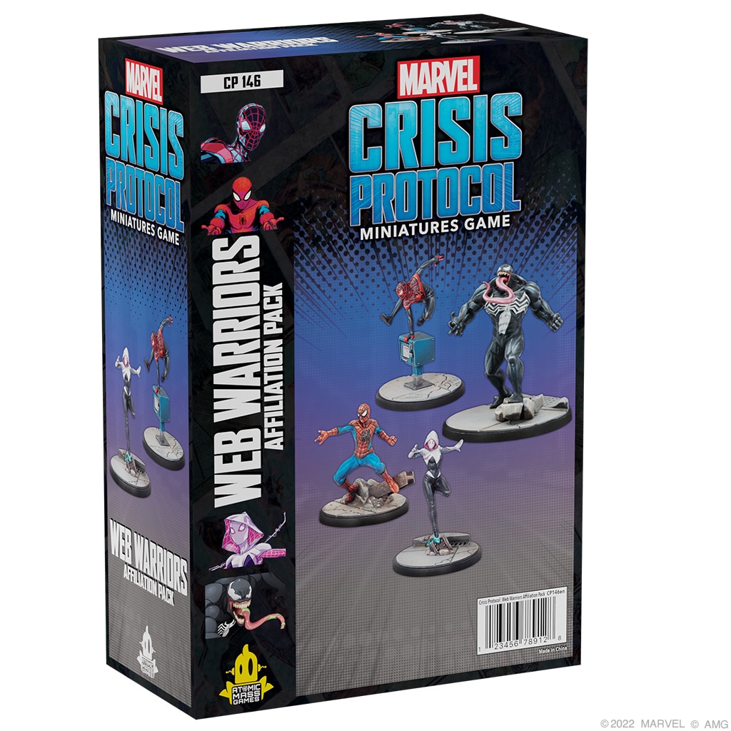 Retrouvez Web Warriors Affiliation pack dans ce nouveau kit pour votre jeu favori Marvel crisis Protocol le jeu de figurines