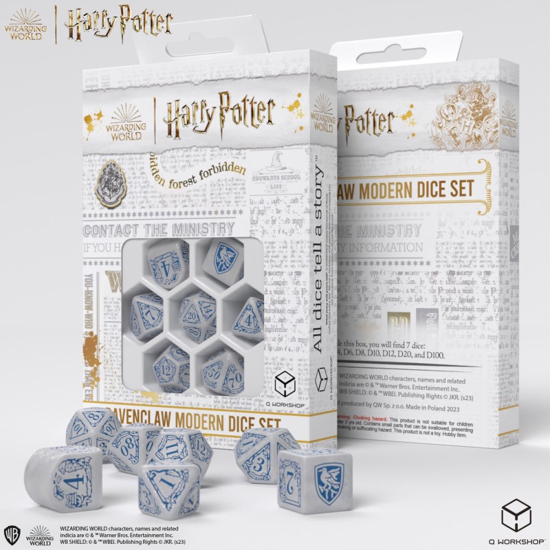 Ne loupez pas une occasion d'acquérir ce Set de Dés Modernes Harry Potter -Serdaigle blanc disponible en quantité très limitée 