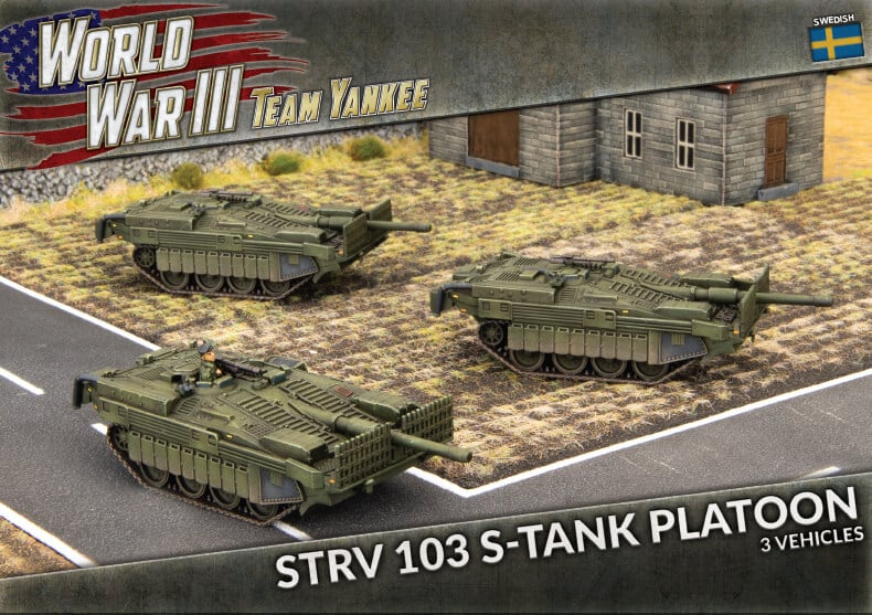 Swedish STRV 103 S-tank Platoon est nouvelle unité pour les armées nordiques pour le jeu de figurines Team Yankee