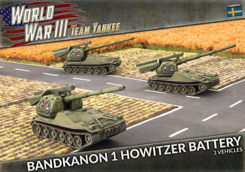 Swedish Bandkanon 1 Howitzer est nouvelle unité pour les armées nordiques pour le jeu de figurines Team Yankee