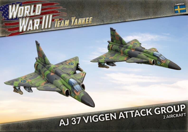 Swedish AJ 37 Viggen est nouvelle unité pour les armées nordiques pour le jeu de figurines Team Yankee