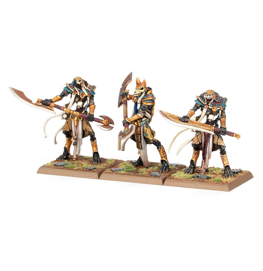 USHABTI WITH RITUAL BLADES une unité lourde redoutable et emblématique pour les armées de Khemri dasn le jeu Old World nouvelle version de Warhammer Battle