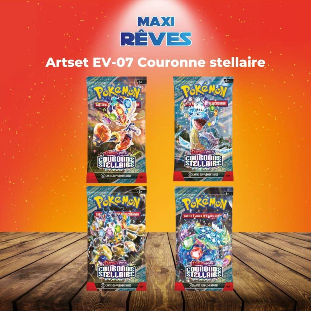 Pokemon Artset EV07 est un moyen simple et original de collectionner votre série préféré , tous les boosters sont sortis de displays ou de coffrets