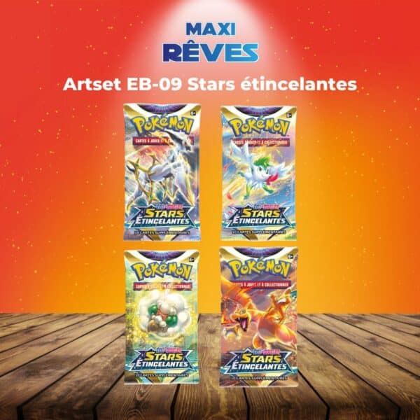 Pokemon Artset EB09 est un moyen simple et original de collectionner votre série préféré , tous les boosters sont sortis de displays ou de coffrets