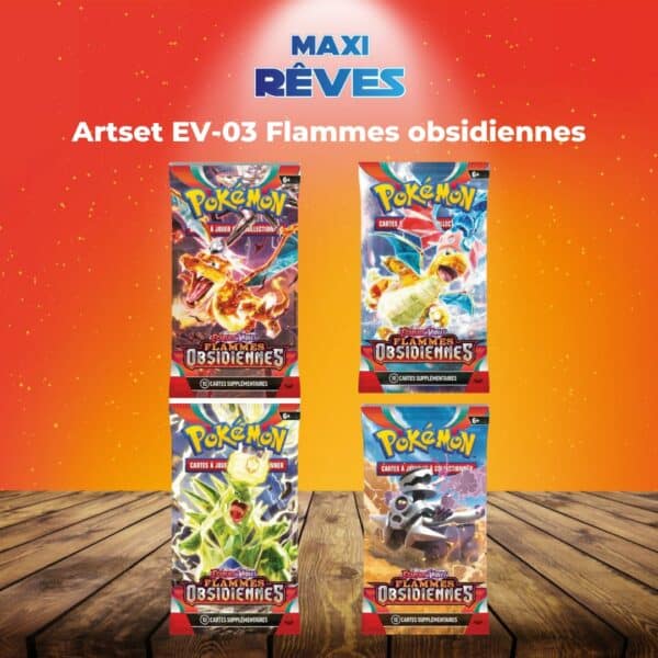 Pokemon Artset EV03 est un moyen simple et original de collectionner votre série préféré , tous les boosters sont sortis de displays ou de coffrets