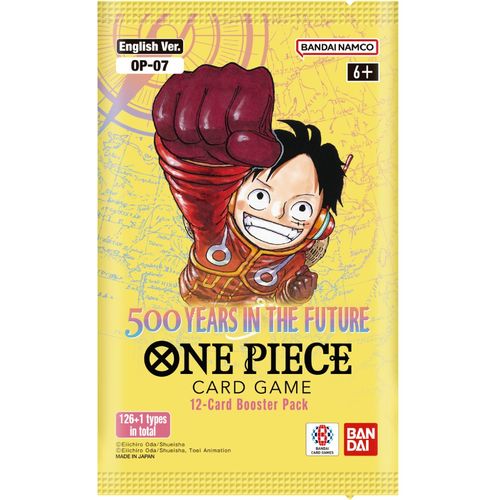 One Piece TCG Booster OP07 500 Years in the future , les boosters sont sortis de displays et envoyés protégés. Chaque boosters contient 12 cartes