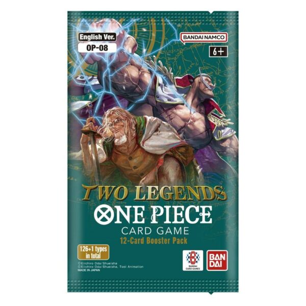 One Piece TCG Booster OP08 two legends, les boosters sont sortis de displays et envoyés protégés. Chaque boosters contient 12 cartes