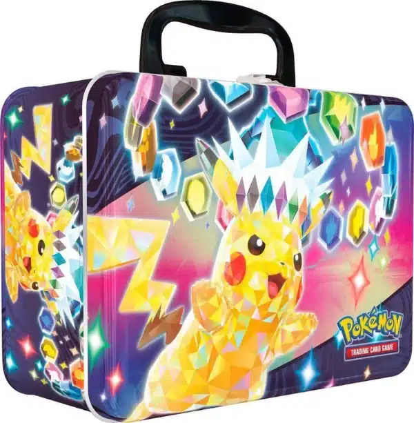 La Valisette Pikachu du JCC Pokémon contient 6 boosters et des cartes promos. Coffret idéal pour une ouverture ou pour la collection.