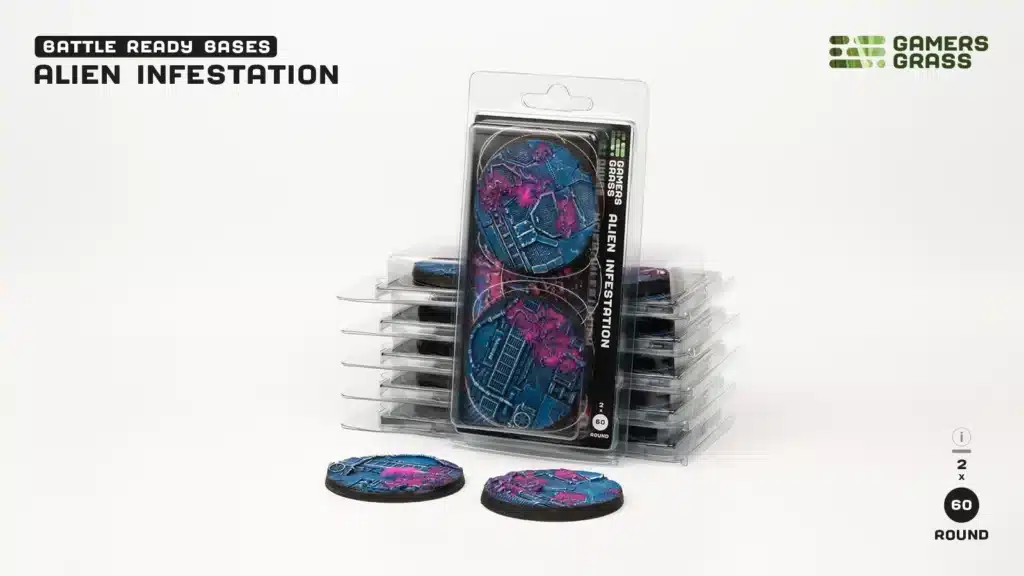 Socles Alien Infestation est un superbe set socles pour magnifier la peinture de figurines grâce à des socles fait et peint à la main par Gamergrass
