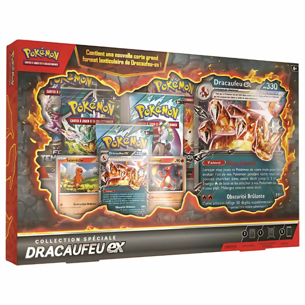 Découvrez le nouveau coffret Dracaufeu Coffret Pokémon Premium Dracaufeu EX qui ravira petits et grands , a ouvrir ou garder scellé