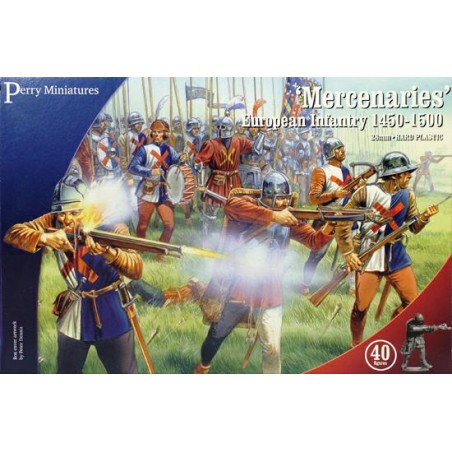 Saga - Age de la Chevalerie Mercenaries Infantry est l'une des boites de figurines plastiques pour jouer à la nouvelle extension de Saga l'Age de la chevalerie