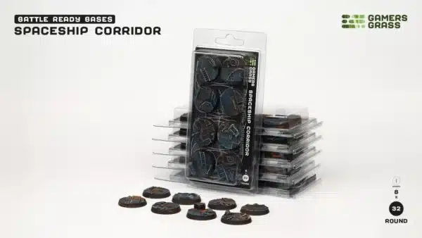 Socles Spaceship Corridor est un superbe set socles pour magnifier la peinture de figurines grâce à des socles fait et peint à la main par Gamergrass