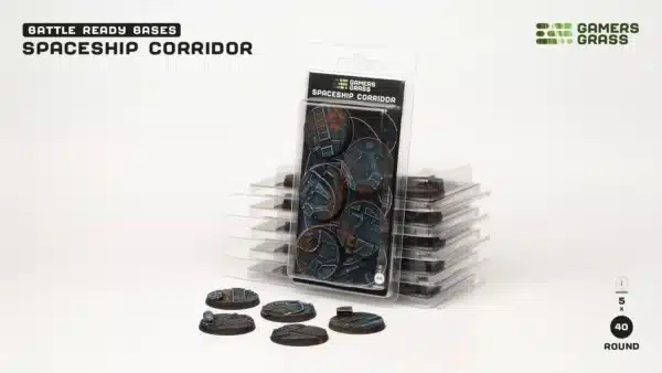Socles Spaceship Corridor est un superbe set socles pour magnifier la peinture de figurines grâce à des socles fait et peint à la main par Gamergrass