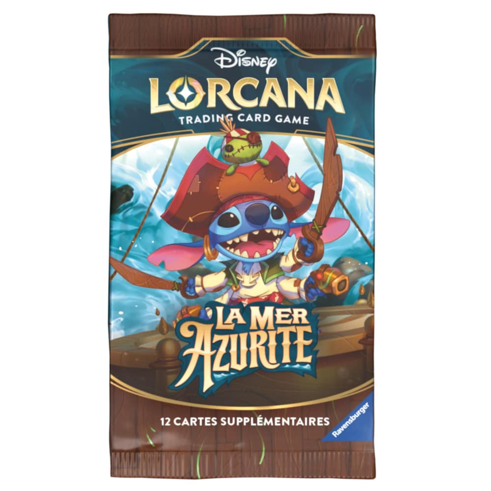 Découvrez Lorcana booster La Mer Azurite la nouvelle édition de ce superbe jeu de cartes à jouer et à collectionner dans l'univers de Disney