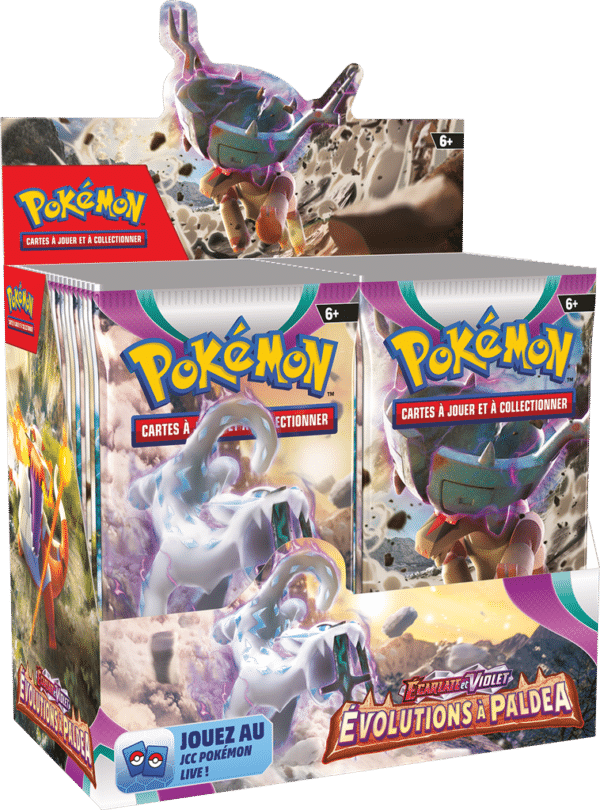 Découvrez la nouvelle édition de Pokemon Display EV02 Evolutions à Paldea VF  avec encore une fois des cartes superbes et de nouveaux mecanismes de jeux