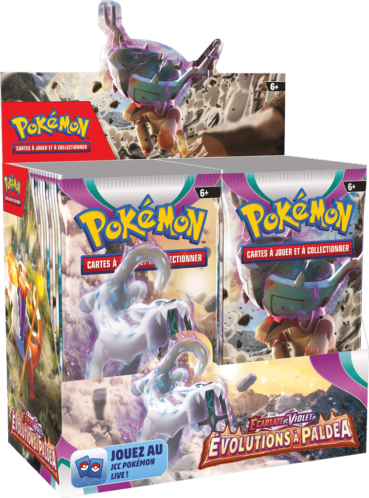 Découvrez la nouvelle édition de Pokemon Display EV02 Evolutions à Paldea VF  avec encore une fois des cartes superbes et de nouveaux mecanismes de jeux