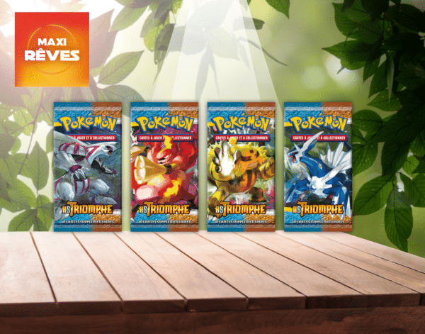 Pokemon Artset HS Triomphe est un moyen simple et original de collectionner votre série préféré. Tout les boosters seront envoyés protégés.