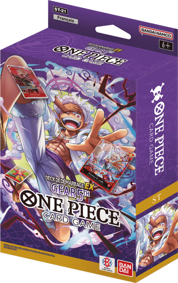 Découvrez le nouveau produit One Piece Starter deck ST21 VF un produit incontournable pour votre jeu de cartes favori, récupérez des cartes exclusives.