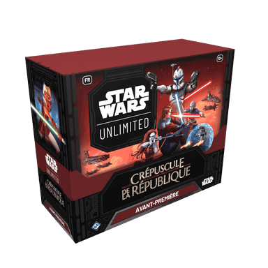 Crépuscule de la République est la 3 eme edition du jeu de cartes Star Wars Unlimited , disponible en Kit d'avant première Crépuscule de la République