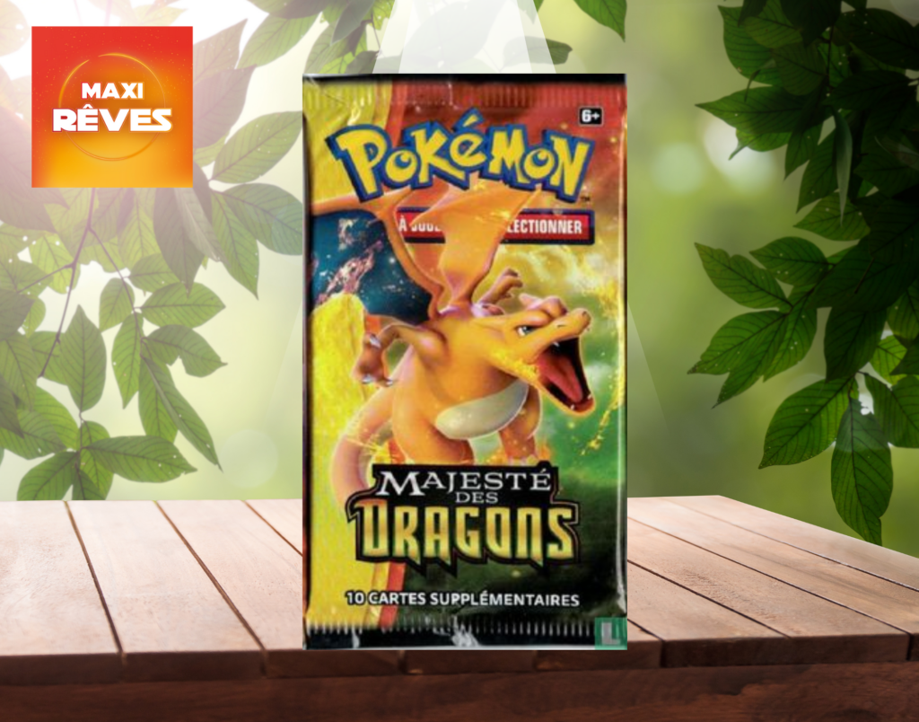 Pokemon Booster Majestée des dragons est un moyen simple et original de collectionner votre série préféré. Tout les boosters seront envoyés protégés.