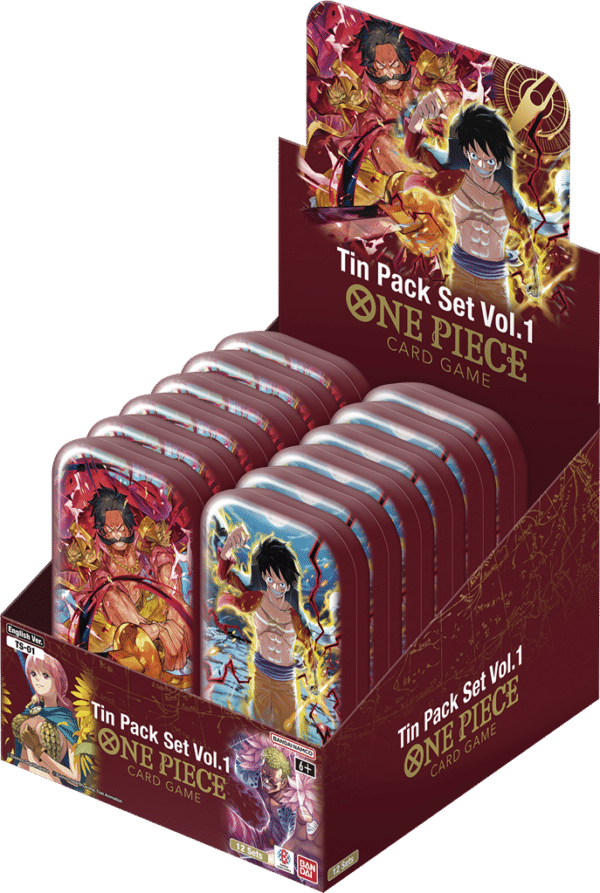One Piece TCG : Display de 12 Tin pack Vol1 assortis VF PRECO Sortie 24 Avril 2025