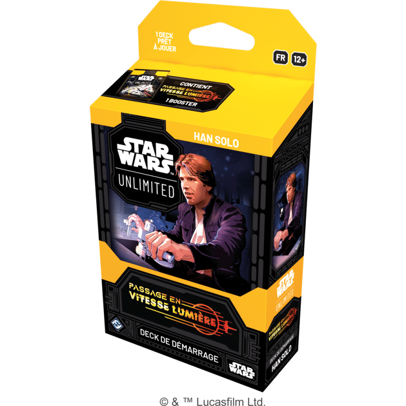 Jump to Lightspeed est la 4 eme edition du formidable jeu de cartes Star Wars Unlimited , retrouvez le Starter deck Han Solo