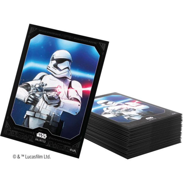 Jump to Lightspeed est la 4 eme edition du formidable jeu de cartes Star Wars Unlimited , découvrez les Sleeves Stormtrooper de Gamegenic