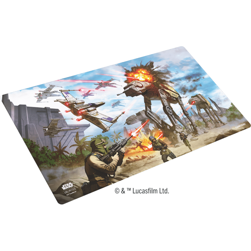 Jump to Lightspeed est la 4 eme edition du formidable jeu de cartes Star Wars Unlimited , découvrez la Playmat Battle of Scarif