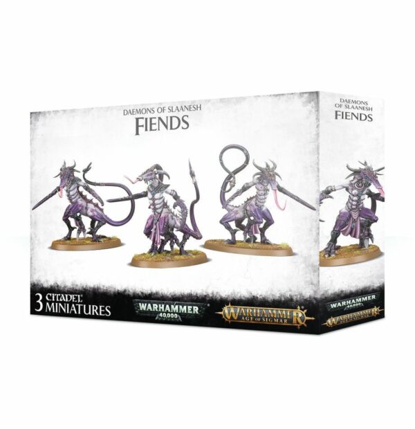 Slaanesh Fiends est l'une des unités emblématiques des armées du chaos du dieu de la deboche et de la brutalité :Slaanesh