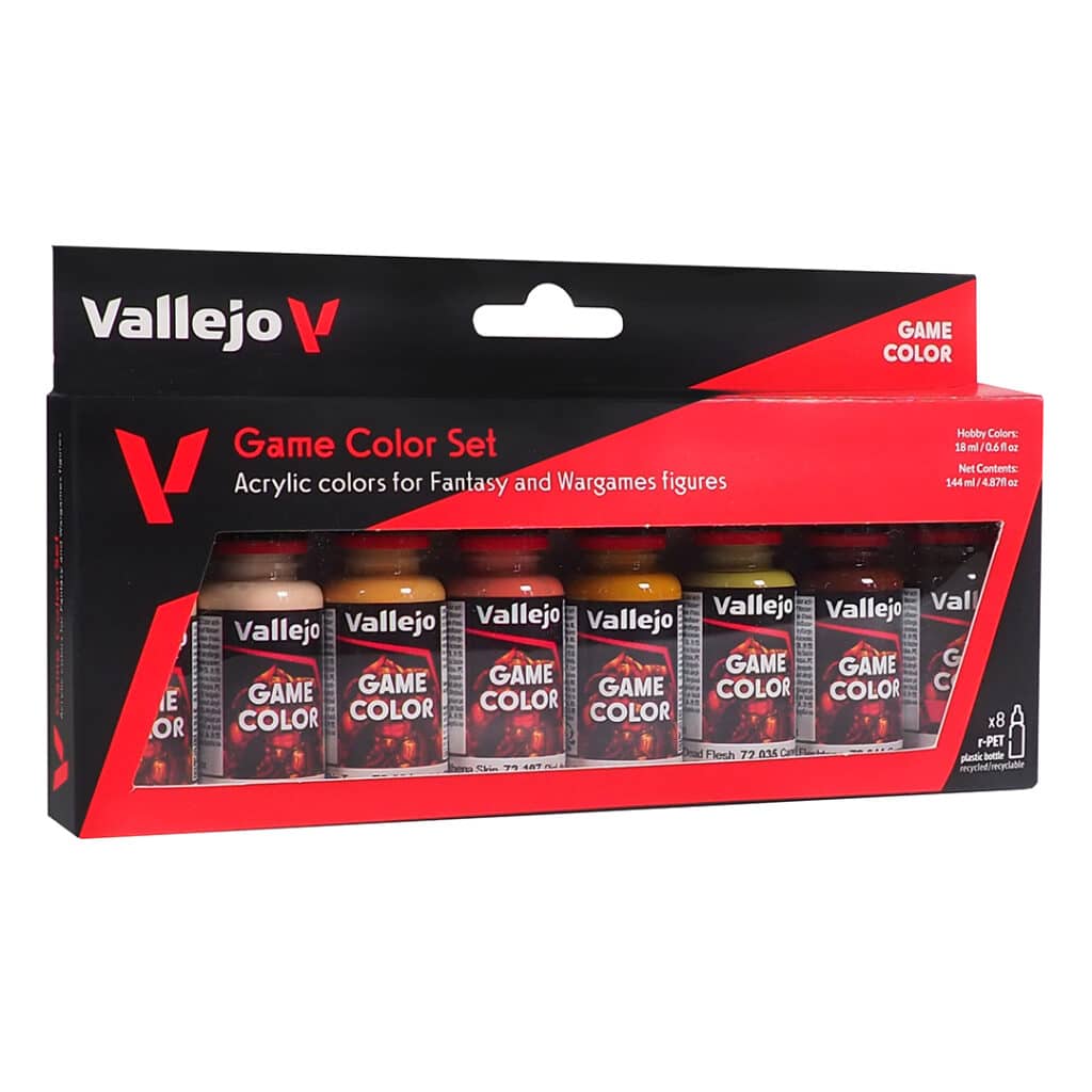 Game Color Set Skin Tones fait partie des superbes nouveaux set de vallejo pour la peinture au pinceau ou a l'aero en la diluant