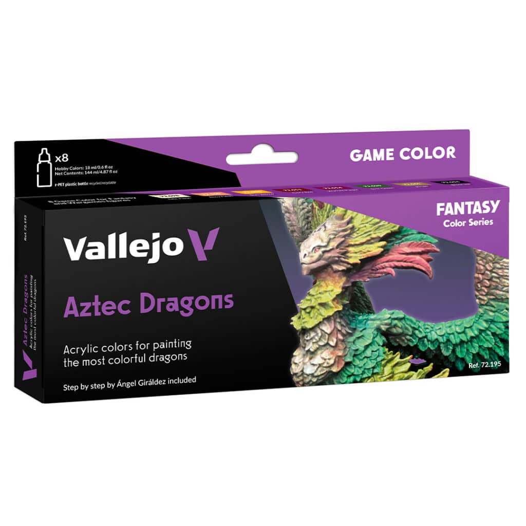 Game Color Aztec Dragons fait partie des superbes nouveaus set de vallejo pour la peinture au pinceau ou a l'aero en la diluant
