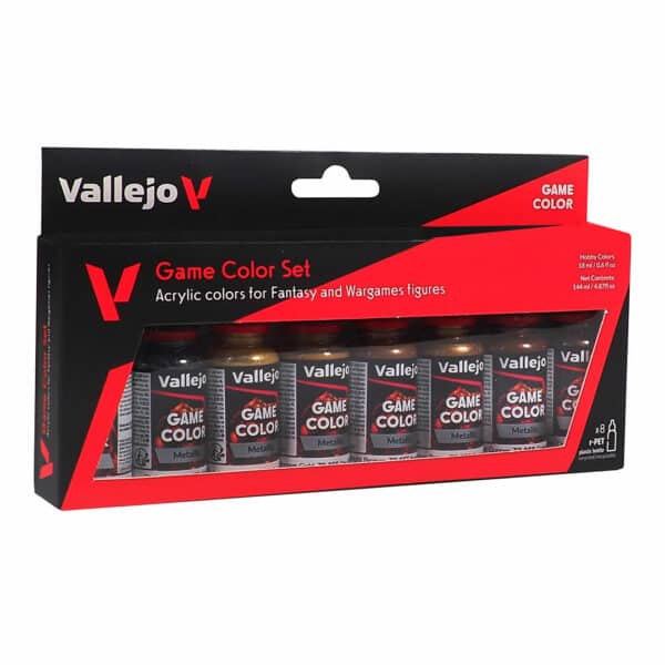 Game Color Set METALLIC fait partie des superbes nouveaux set de vallejo pour la peinture au pinceau ou a l'aero en la diluant
