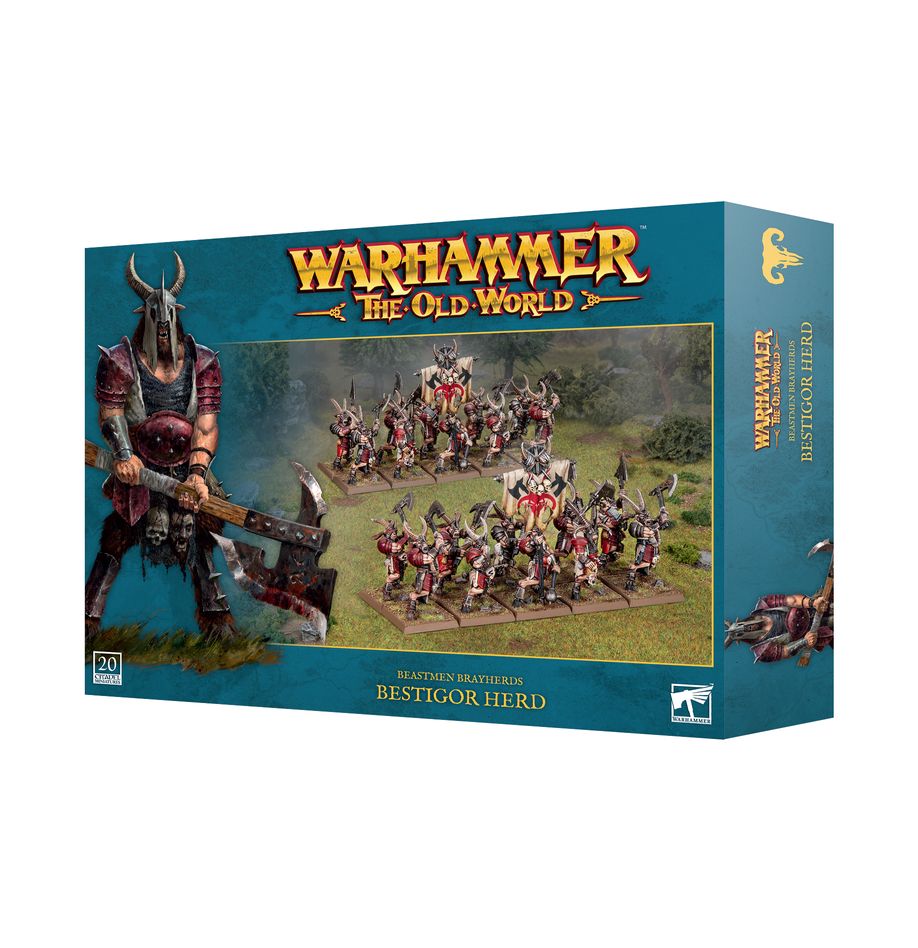 Découvrez les Beastmen Bestigor Herd, une des sorties qui accompagnent la faction des Beastmen pour Warhammer The Old World