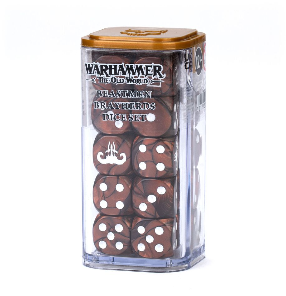 Découvrez les Old World Beastmen Brayherds Dice, une des sorties qui accompagnent la faction des Beastmen pour Warhammer The Old World